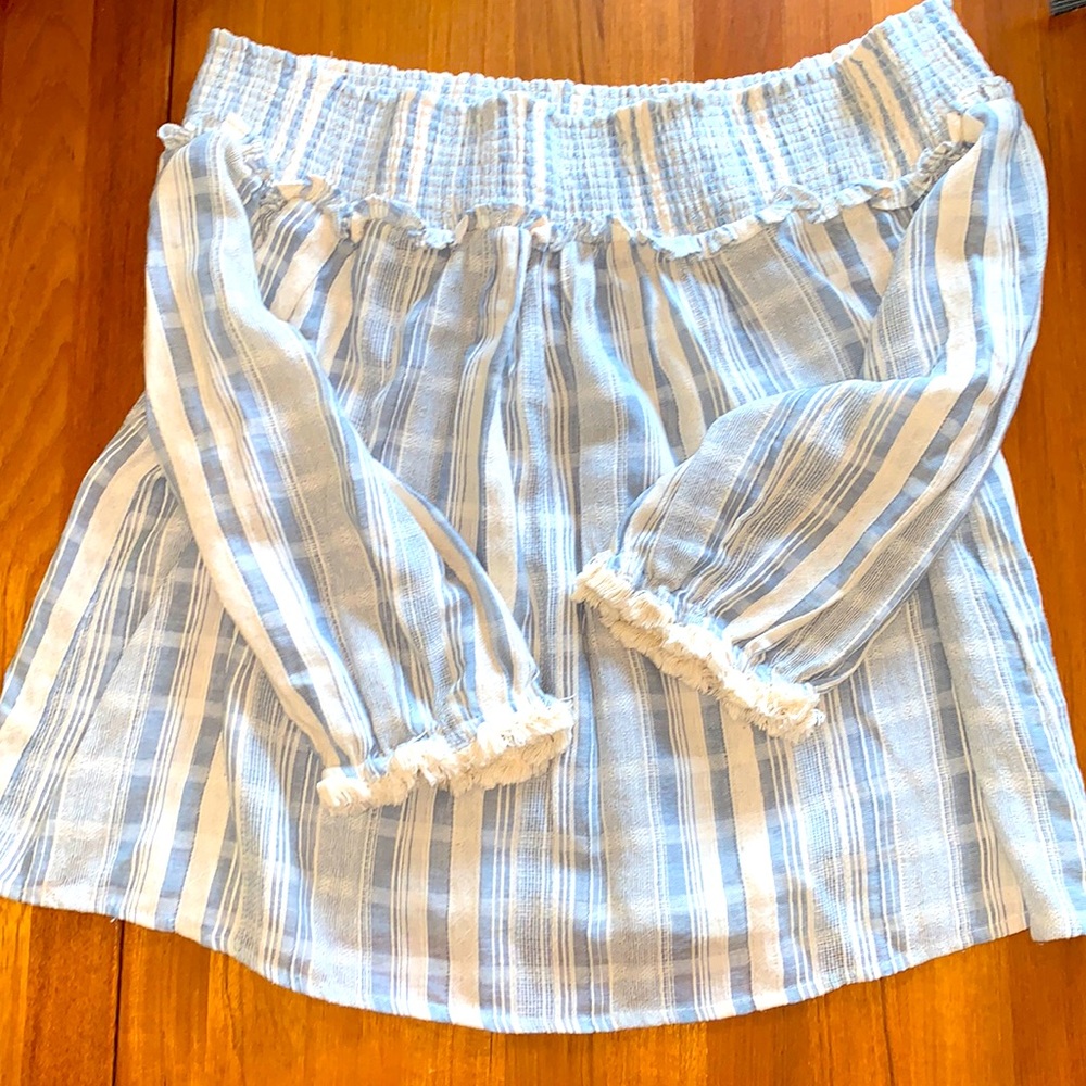 Striped off the shoulder blouse